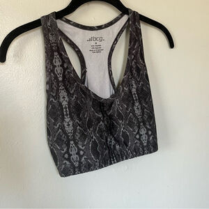 BCG Athletic Racerback Sports Snakeskin Design Bra Black Grey Medium